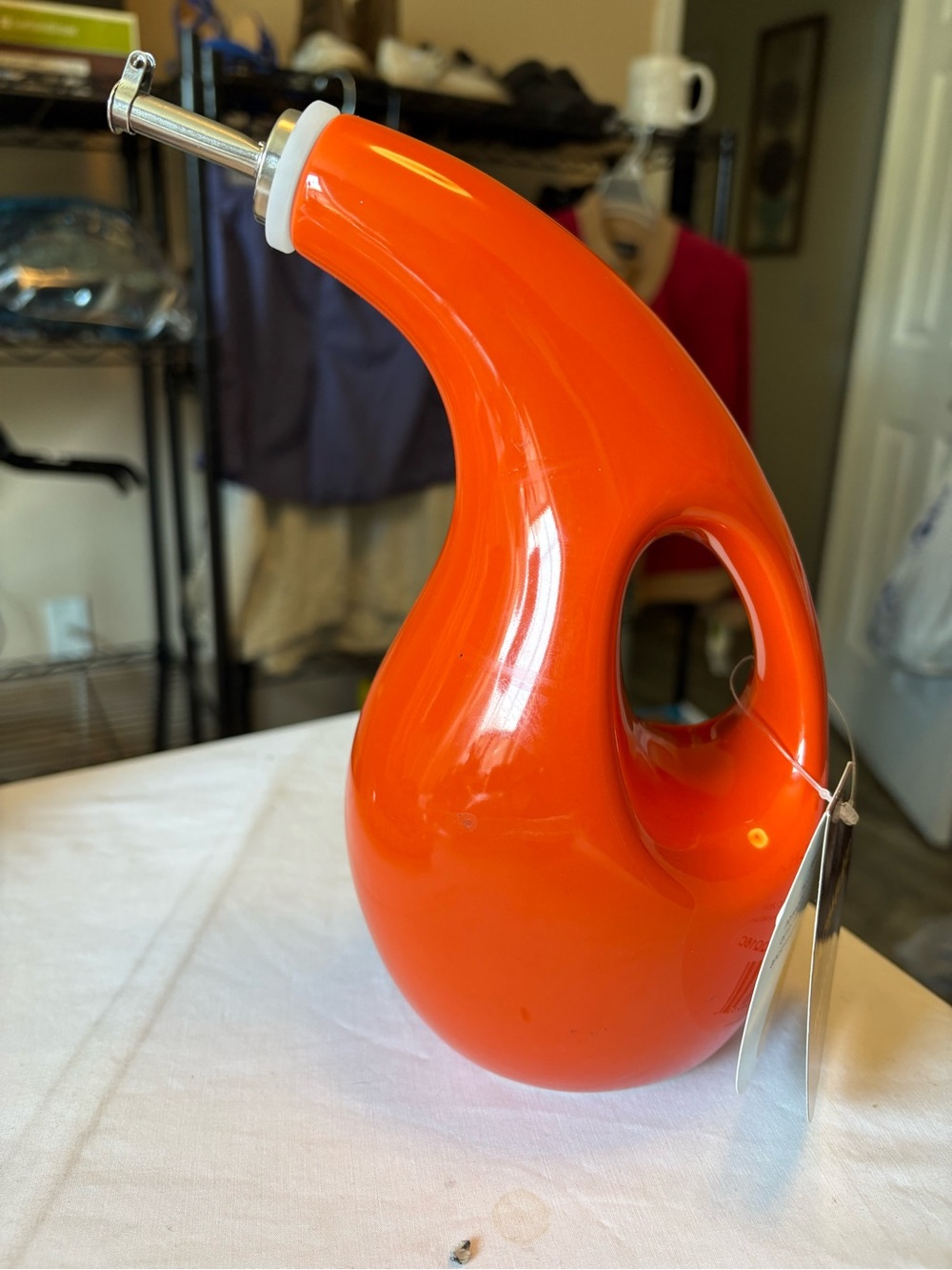 Rachael Ray Bright Orange Curved Evoo Bottle